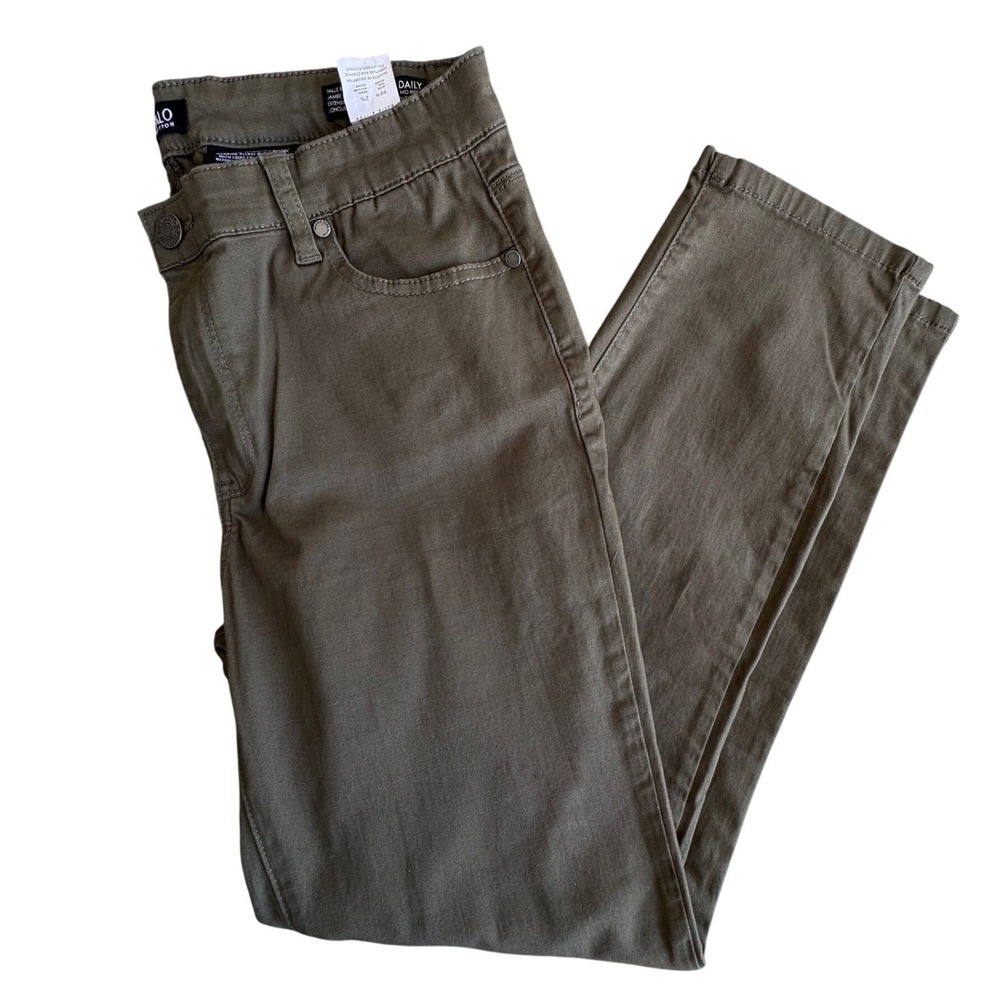 Buffalo David Bitton Daily Olive Green Mid Rise Stretch Skinny Ankle Pants 10/30